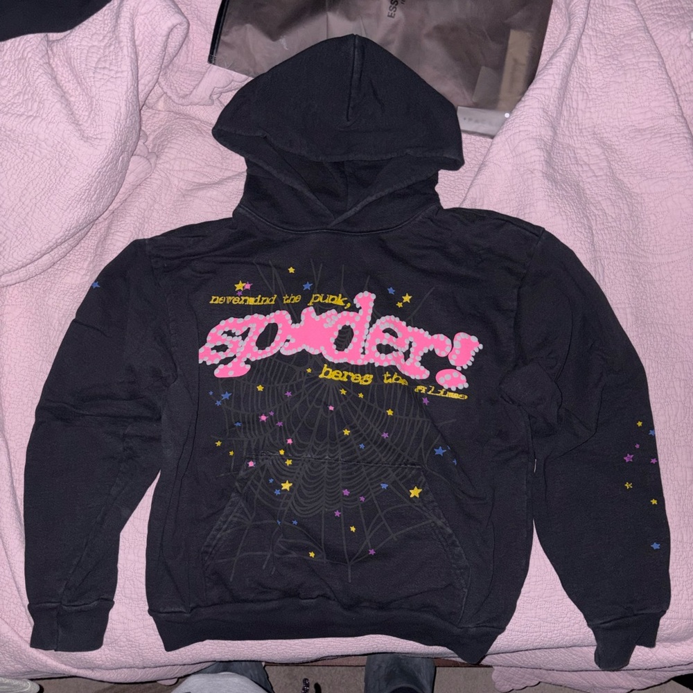 Sp5der P*NK V2 Hoodie Black Medium Authentic With Receipt.